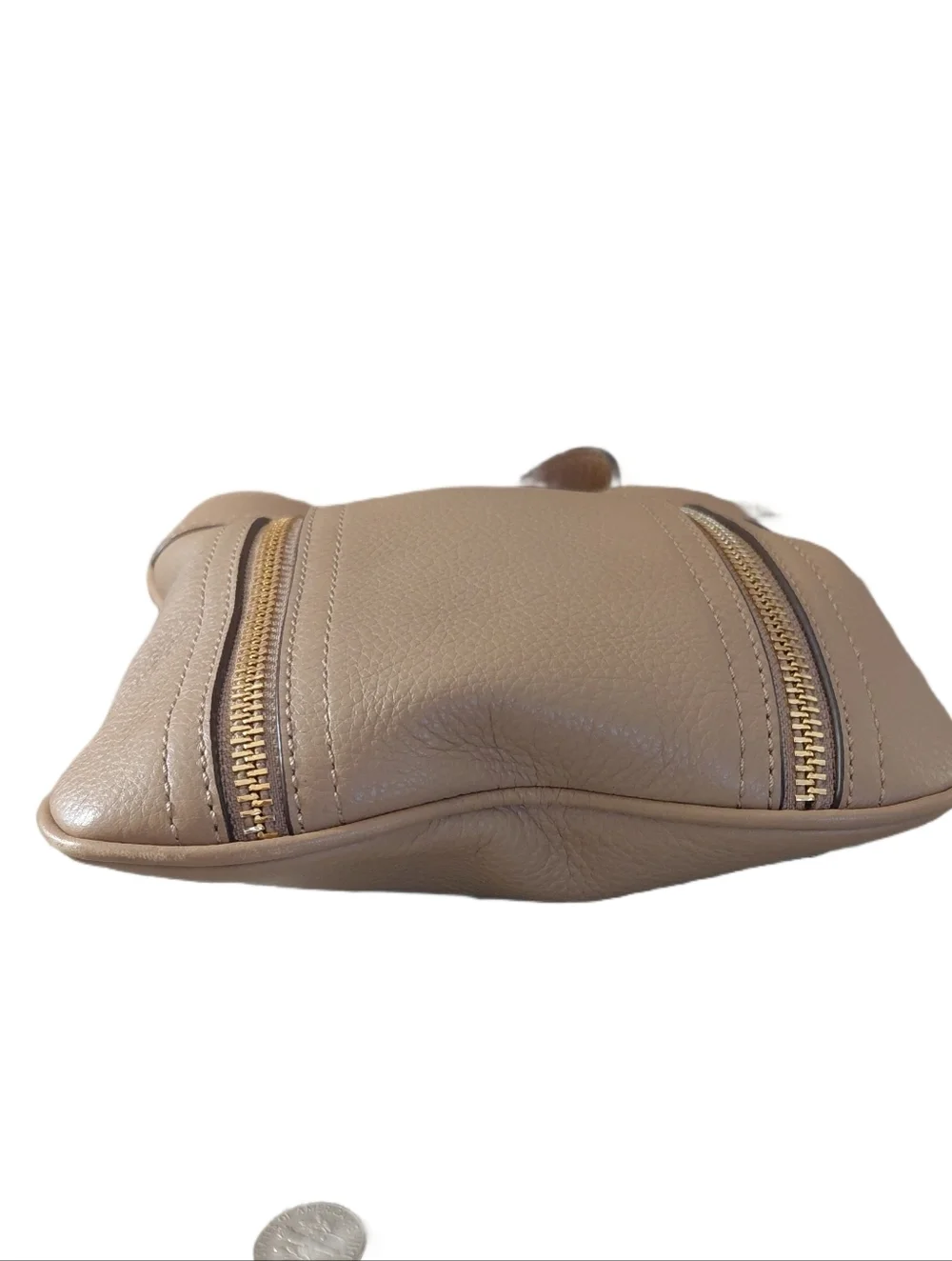 Michael Kors Moxley Tan Pebbled Leather Crossbody Bag